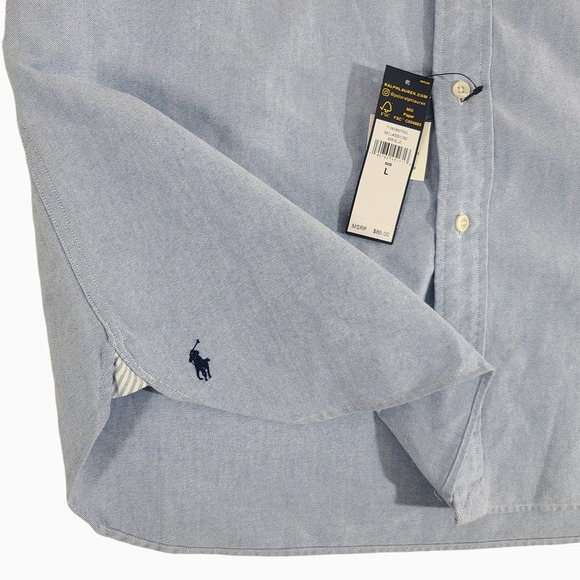 Ralph Lauren NEW Shirt Untuck Flap Pocket Chambray Blue Large - Picture 8 of 13